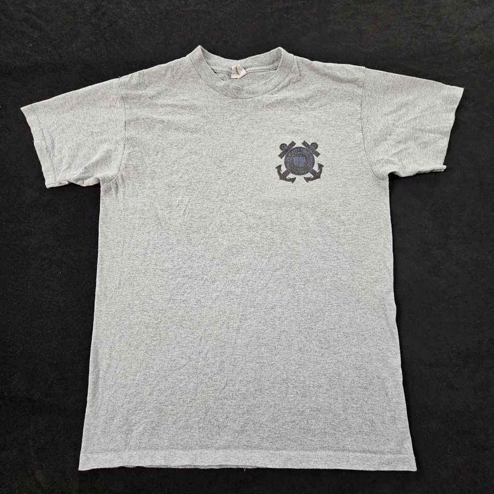United States Coast Guard Gray Short Sleeve Cotton Blend T-SHirt Men's M